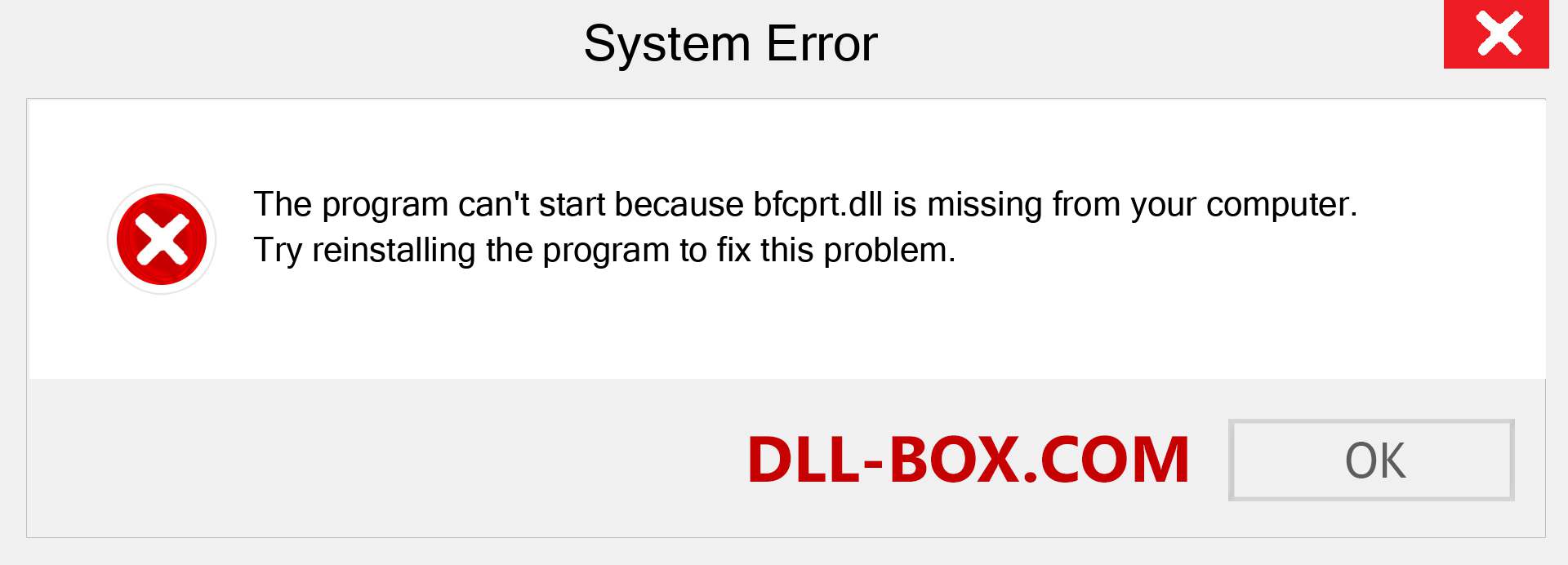 bfcprt.dll file is missing?. Download for Windows 7, 8, 10 - Fix  bfcprt dll Missing Error on Windows, photos, images